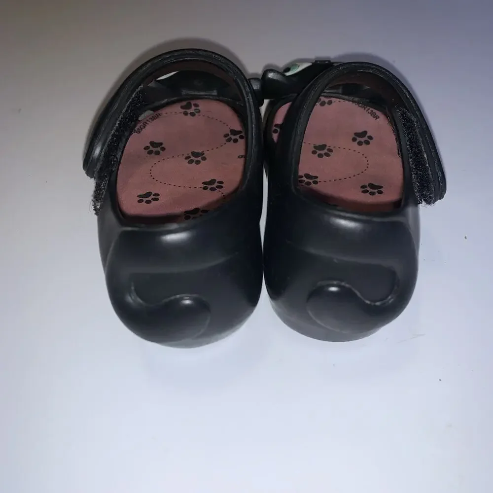 Mini Melissa Black Cat Mary Jane Shoes Size 6 Baby Girls Toddler